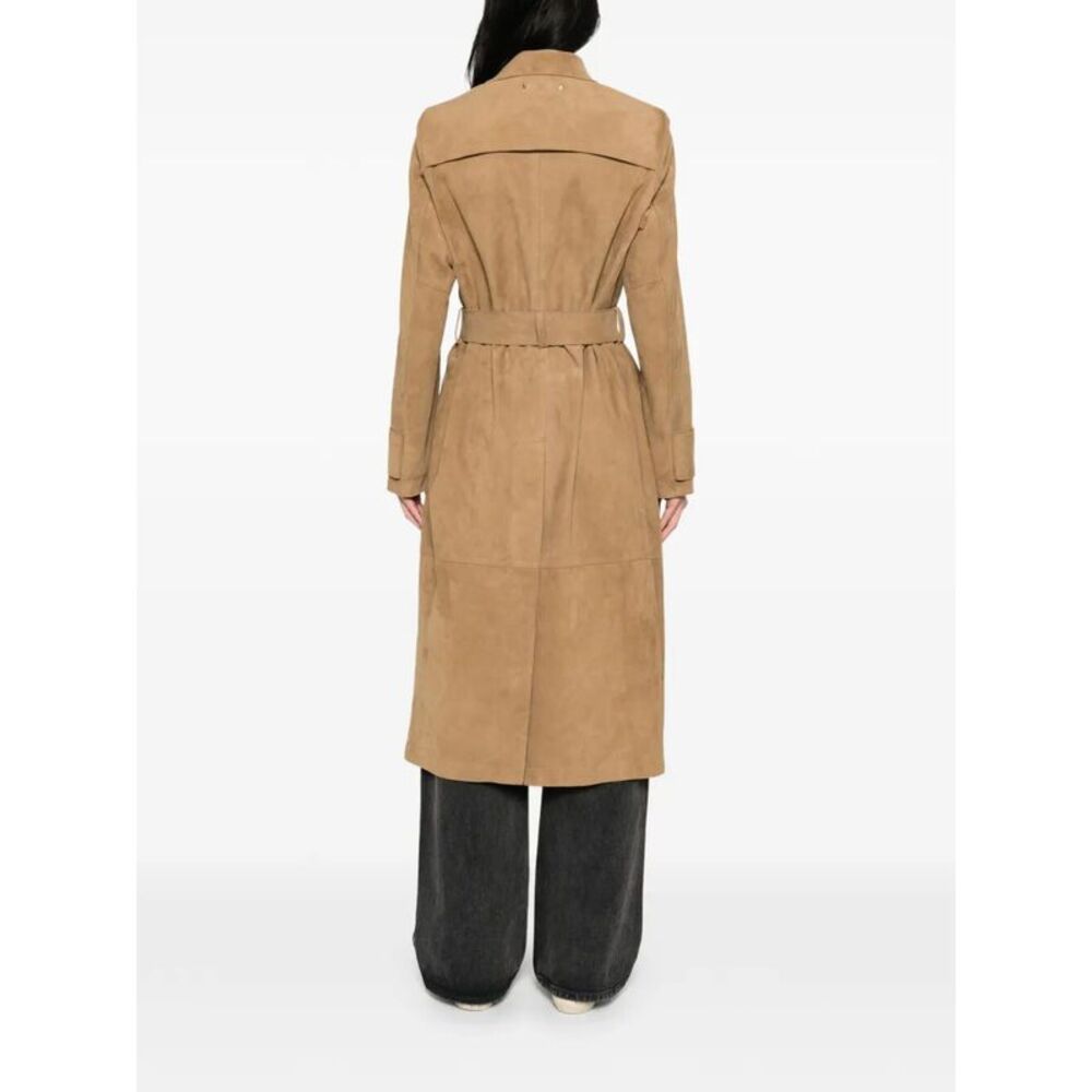 Golden Goose Women "Journey W`S Peggy" Trench Coat With Belt Light Suede - Picture 5 of 7